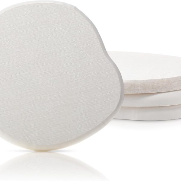 Four-Piece Diatomaceous Earth Absorbent Coaster Set, White