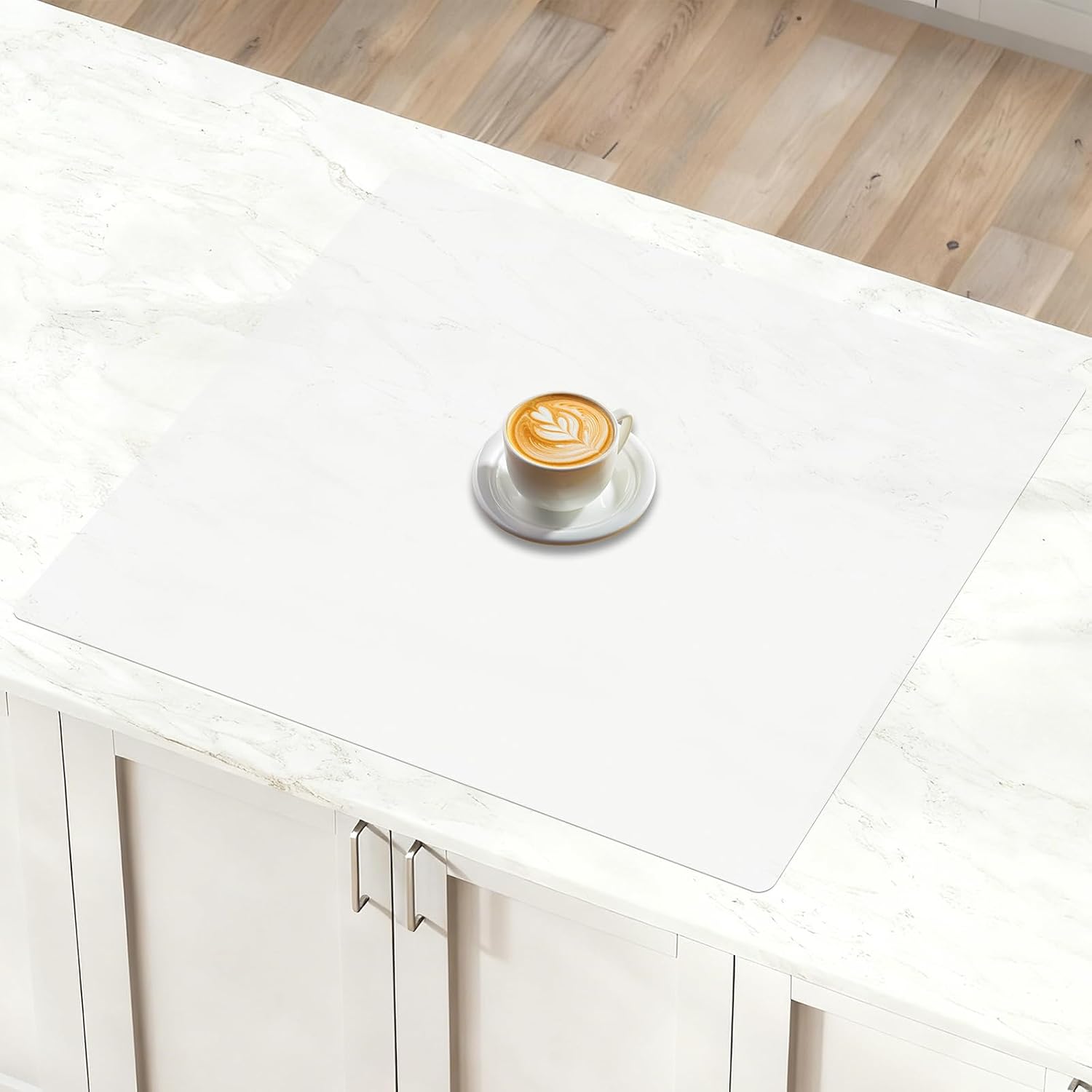 Square Silicone Mat for Kitchen Counters, Semi-Transparent