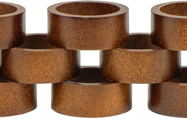 Twelve Rustic Hemlock Wood Napkin Rings