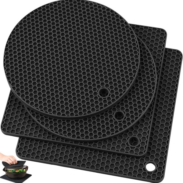 Four-Piece Silicone Trivet and Pot Holder Set