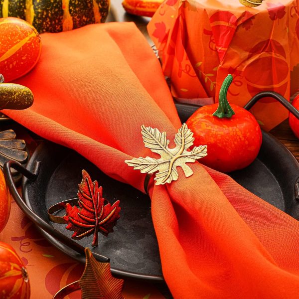 Twelve-Piece Thanksgiving Pumpkin and Leaf Napkin Rings