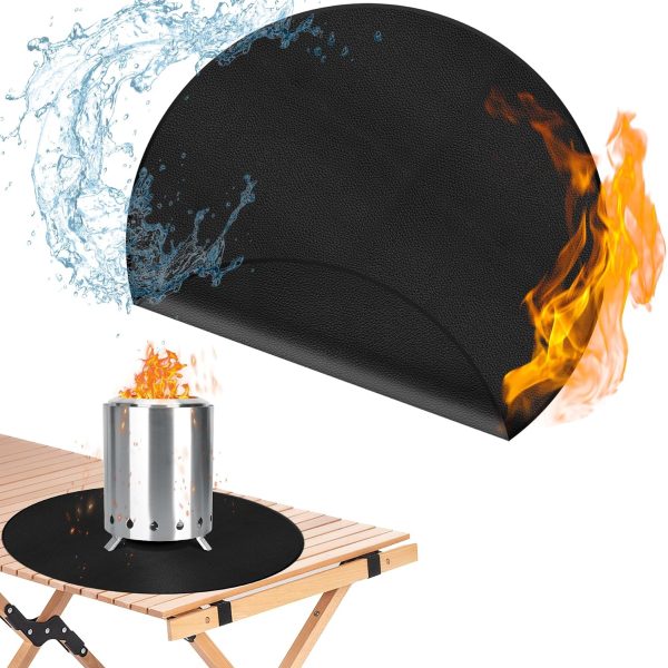 20-Inch Black Tabletop Fire Pit Mat