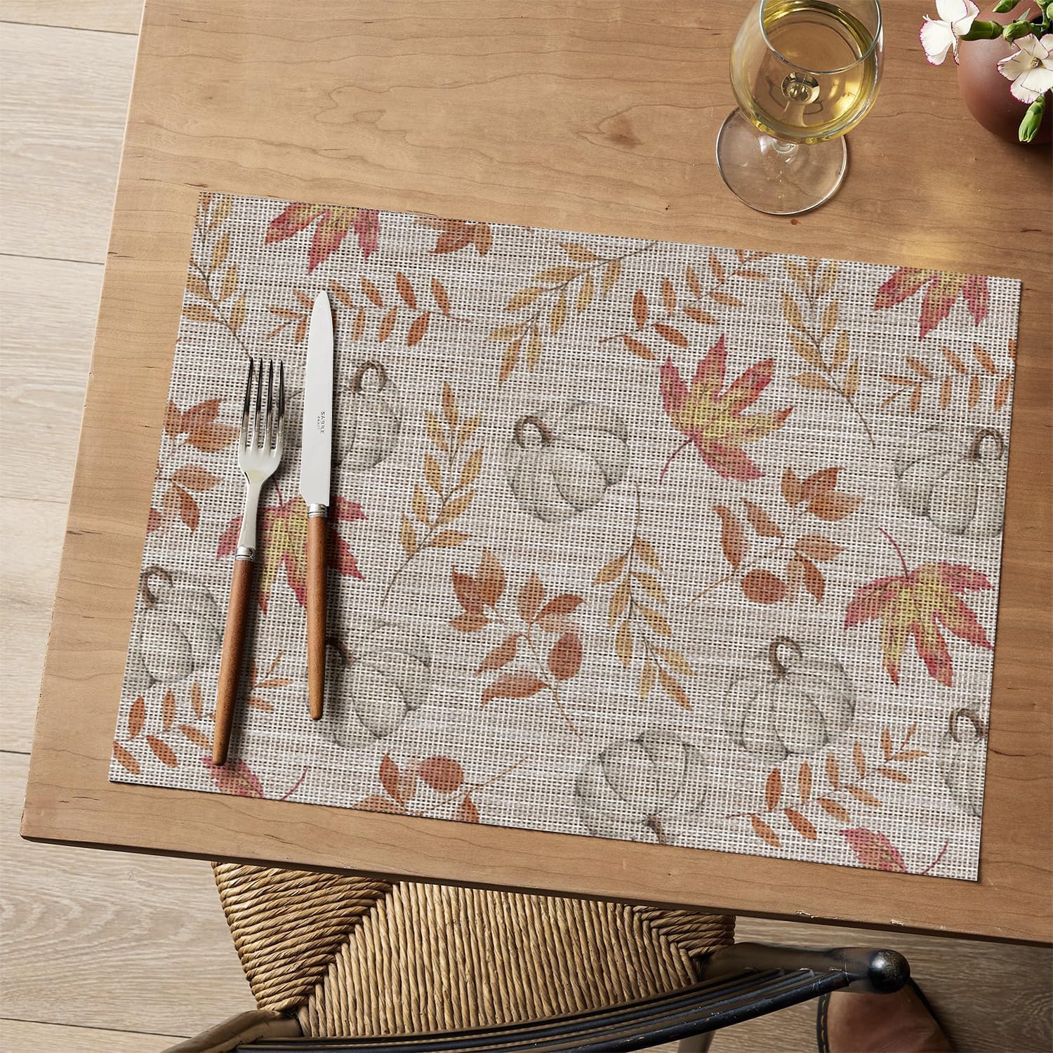 Maple Leaf Autumn Placemat, Colorful Printed Pvc, Easy To Wipe - Image 2
