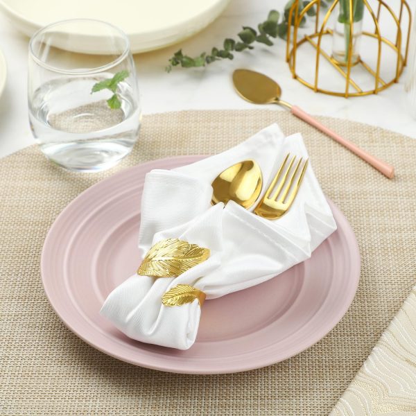 Twelve Gold Napkin Rings, Laurel Leaf Style